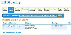 Staff Tools - Bill of Lading